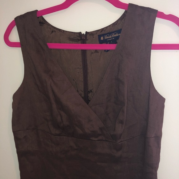 Brooks Brothers Brown Linen Dress size 6 - Picture 1 of 6
